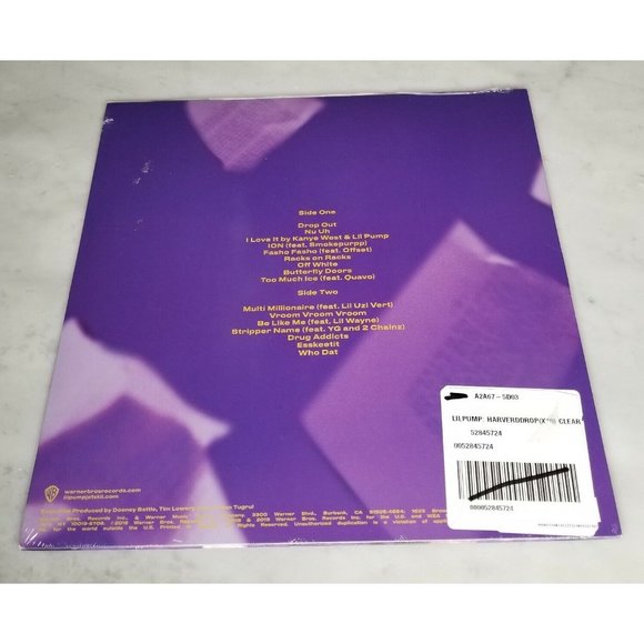Lil Pump - Harverd Dropout Exclusive Limited Edition Clear Colored Vinyl LP New - Picture 3 of 3